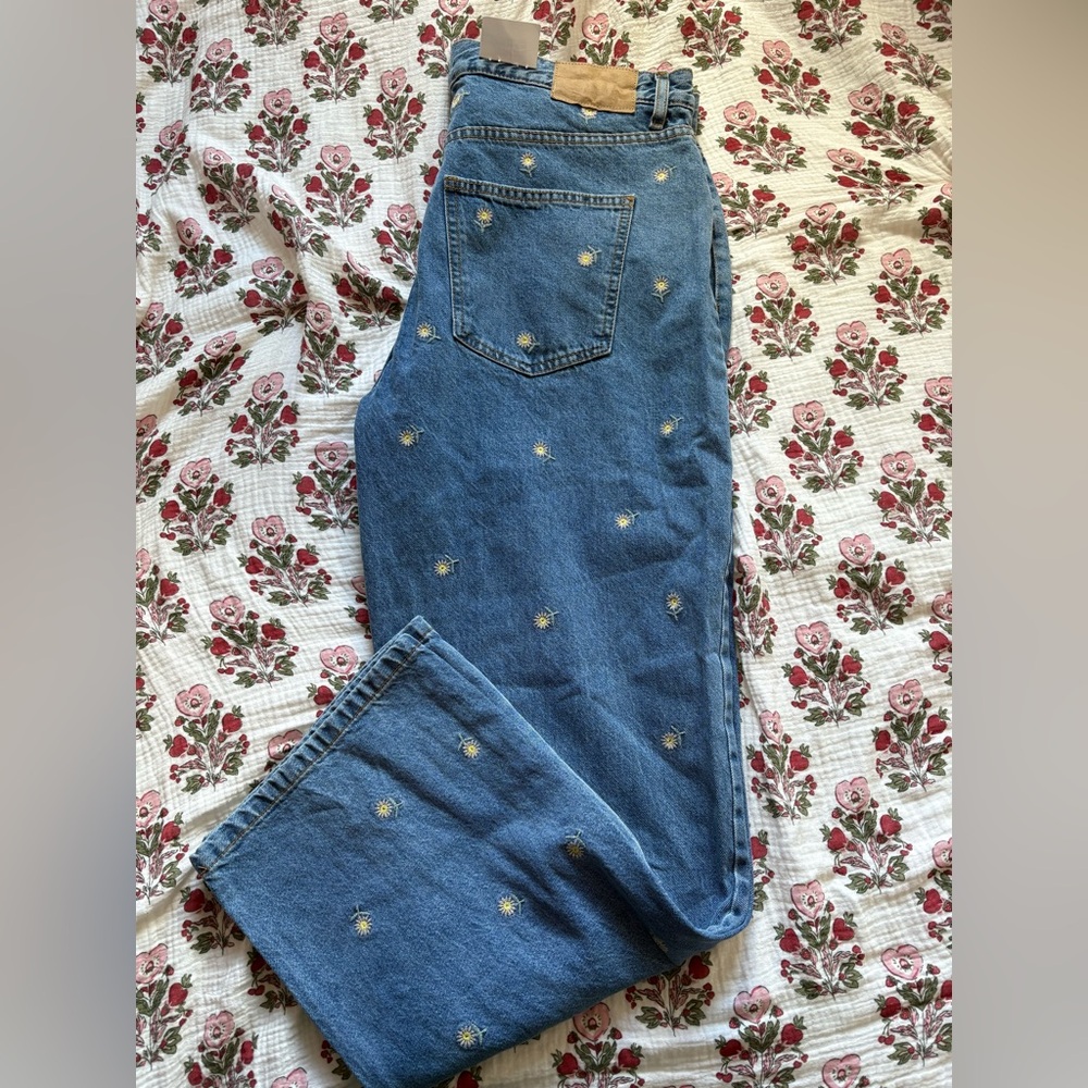 Cotton on floral Embroidered Blue Women's Jeans